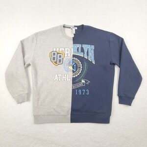 Rsq Split Collegiate Crewneck Sweatshirt Womens Small S Cotton Poly Blend